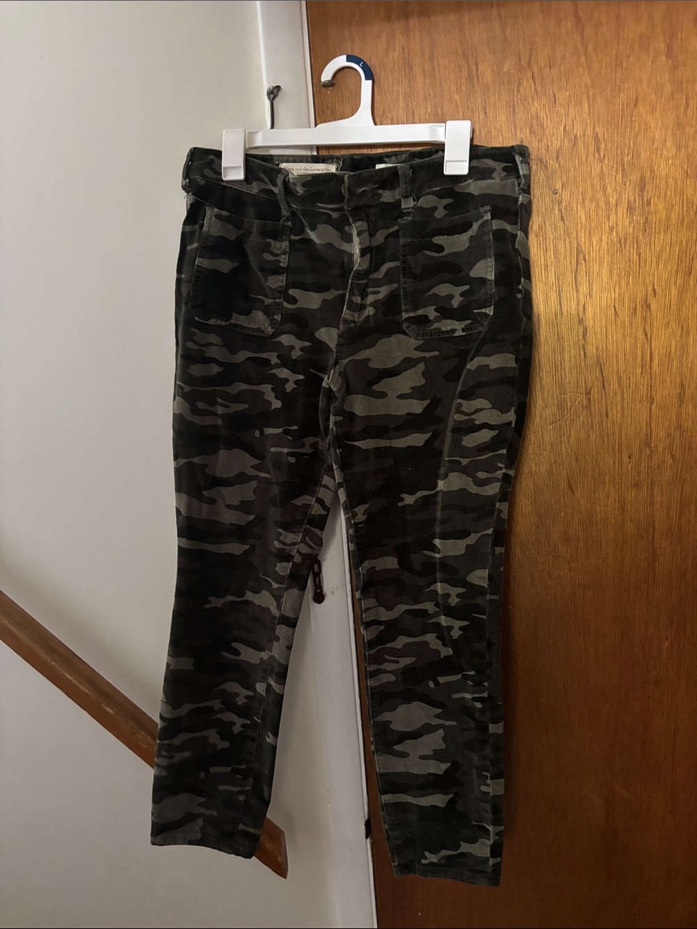 Pilcro and the Letterpress Camo High-Rise Skinny Pants - Green Charcoal